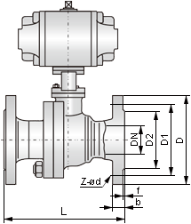 氣動法蘭球閥結(jié)構(gòu)圖