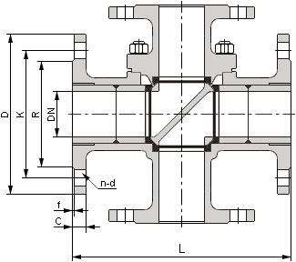 四通球閥結(jié)構(gòu)圖